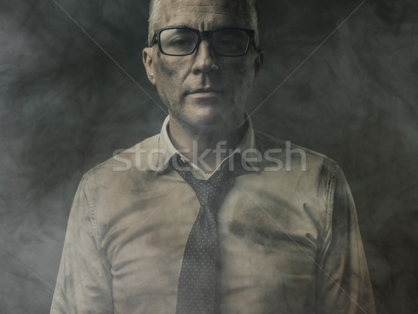безработный бизнесмен отчаянный грязный банкротство финансовый кризис Сток-фото © stokkete