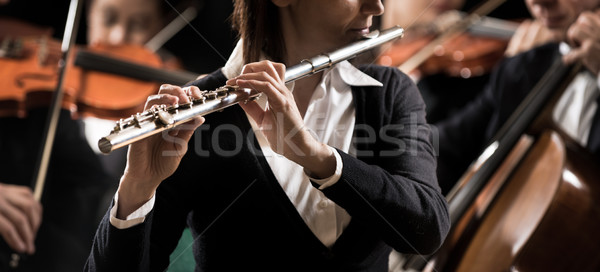 ストックフォト: 交響曲 · オーケストラ · パフォーマンス · クローズアップ · プロ · 女性