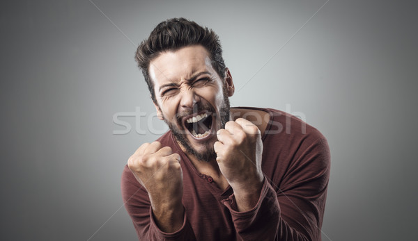 Angry man shouting out loud Stock photo © stokkete
