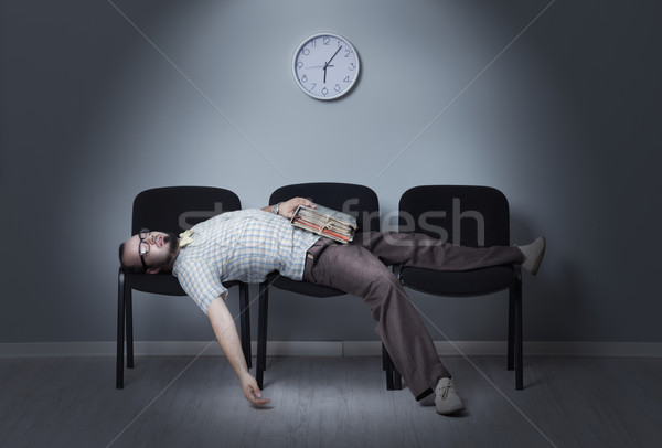 Stock photo: Last job seeker waiting interview