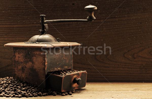 Kahve çekirdekleri zemin kahve öğütücü gıda Stok fotoğraf © stokkete