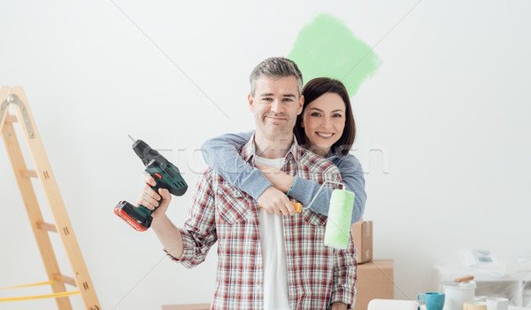 Couple doing home renovations Stock photo © stokkete
