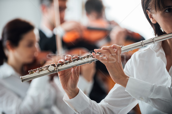 Profissional flauta jogador feminino música clássica Foto stock © stokkete