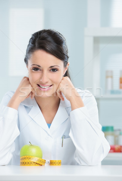 Foto stock: Retrato · nutricionista · femenino · médico · oficina
