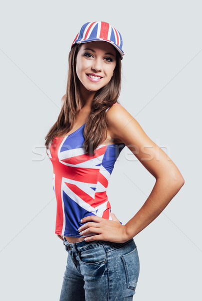 Britânico menina sorridente câmera olhando Foto stock © stokkete