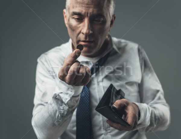 Stock foto: Arbeitslose · Geschäftsmann · leer · Brieftasche · unordentlich · Corporate