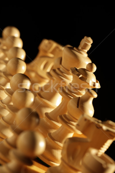 Harctér sakkfigurák kész Stock fotó © stokkete