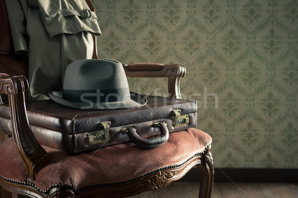 Eski işadamı bağbozumu giyim evrak çantası Retro Stok fotoğraf © stokkete