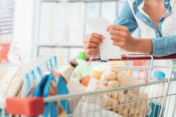 Woman doing grocery shopping Stock photo © stokkete