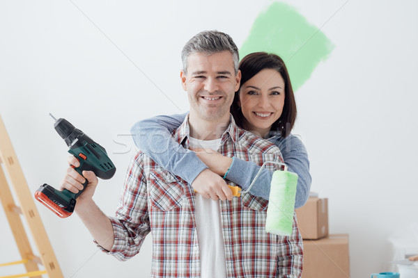 Couple doing home renovations Stock photo © stokkete