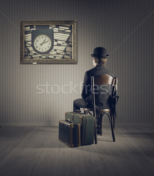 üzleti út üzletember ül öreg szék idő Stock fotó © stokkete