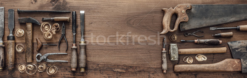 Collection of vintage woodworking tools Stock photo © stokkete