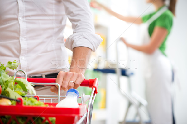 Klant supermarkt handen klanten hand Stockfoto © stokkete