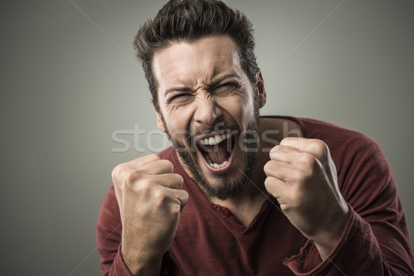 Angry man shouting out loud Stock photo © stokkete