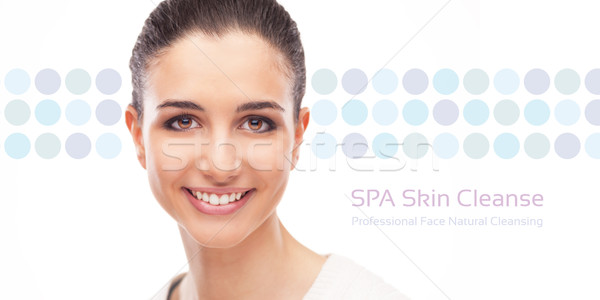 Cura della pelle faccia banner donna sorridente punteggiata ragazza Foto d'archivio © stokkete