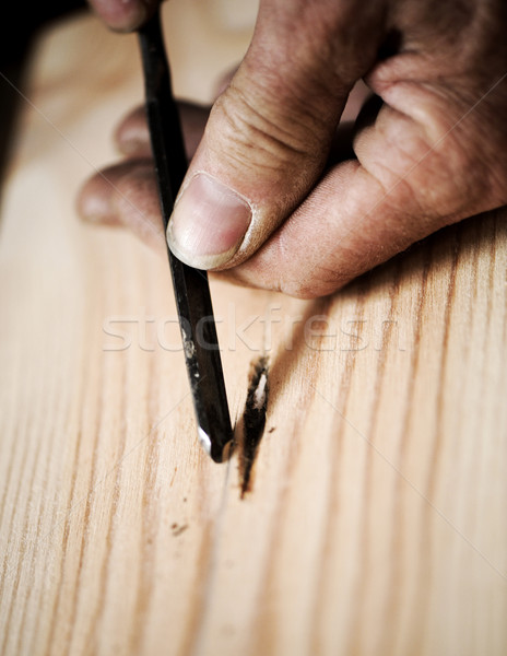 Mani artigiano legno lavoro falegname hobby Foto d'archivio © stokkete