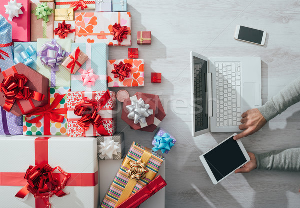Colorful gifts on a desktop Stock photo © stokkete