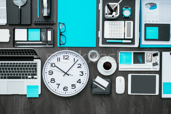 üzlet produktivitás vállalati asztali laptop iroda Stock fotó © stokkete