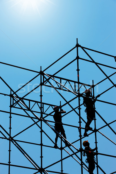 Trabajador de la construcción hombres industria silueta ocupado Foto stock © stokkete