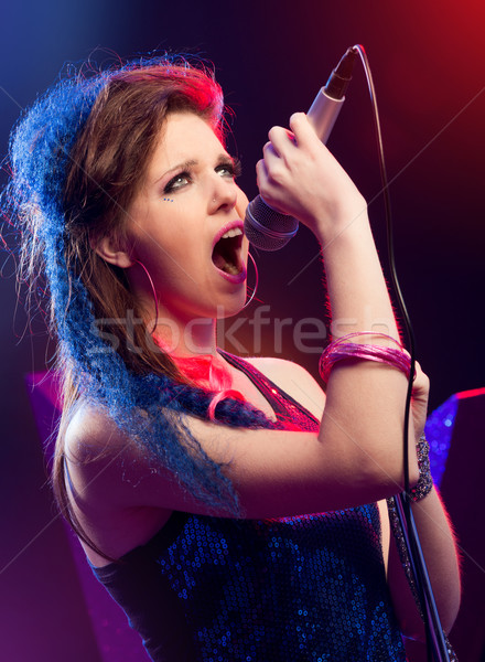 Pop star chanter stade jeunes fille [[stock_photo]] © stokkete