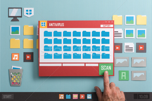 アンチウイルスの 保護 ソフトウェア ファイル マルウェア ユーザー ストックフォト © stokkete