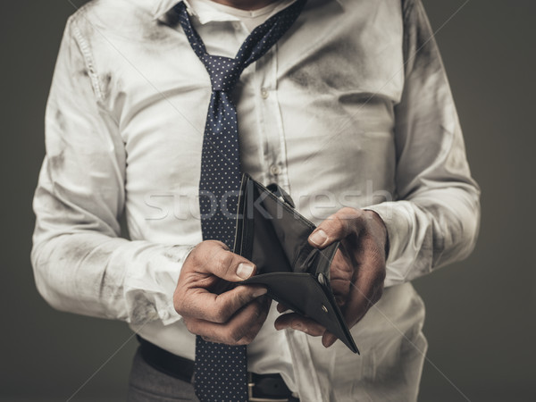 безработный бизнесмен пусто бумажник грязный корпоративного Сток-фото © stokkete