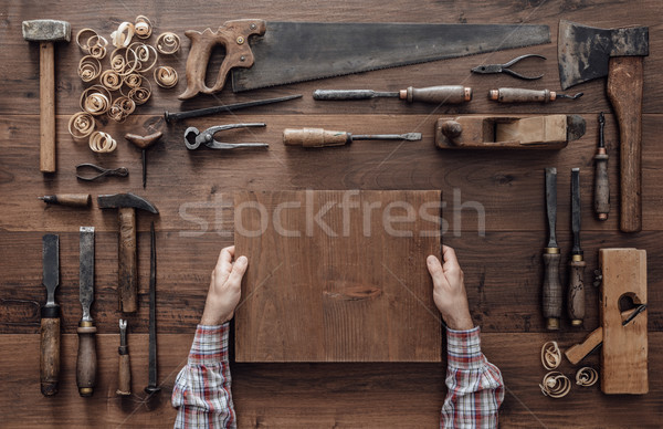 Carpenter working in the workshop Stock photo © stokkete