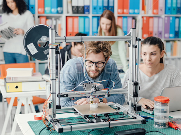 Students using a 3D printer Stock photo © stokkete