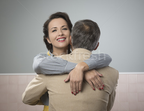 Happy couple embracing Stock photo © stokkete
