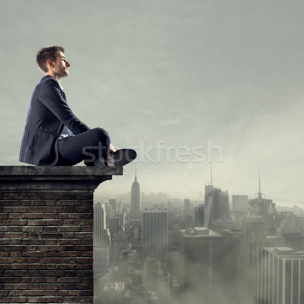 Bakıyor iş işadamı oturma üst Stok fotoğraf © stokkete