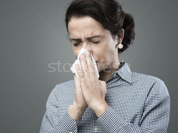 Woman with allergy Stock photo © stokkete