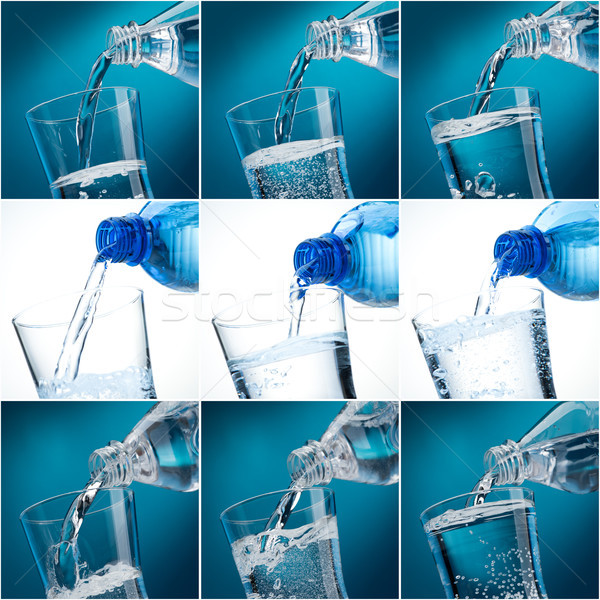 Foto stock: água · mineral · garrafa · vidro · enchimento · foto