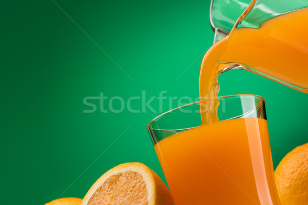 Zdjęcia stock: Sok · pomarańczowy · szkła · świeże · pomarańcze