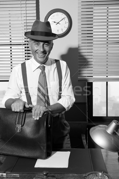 Smiling businessman arriving at office Stock photo © stokkete