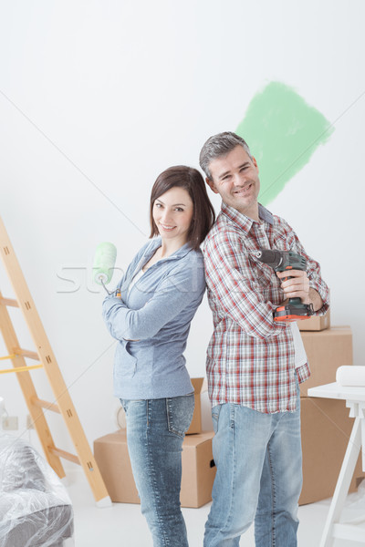 Couple doing home renovations Stock photo © stokkete