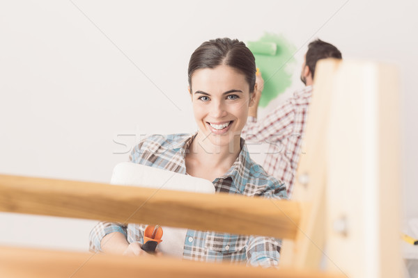 Young couple renovating their house Stock photo © stokkete