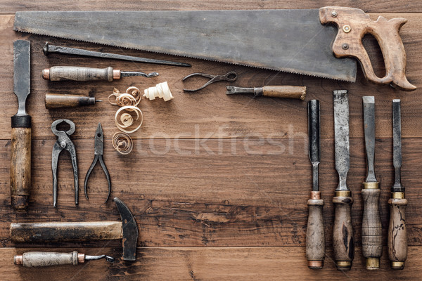 Collection of vintage woodworking tools Stock photo © stokkete