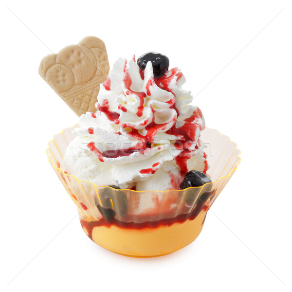 Crème glacée icecream sundae blanche alimentaire été Photo stock © stokkete
