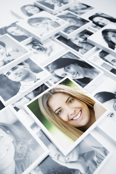 Stockfoto: Glimlachend · mensen · collage · portretten · groep · vrolijk