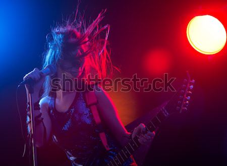 Young teenager star on stage Stock photo © stokkete