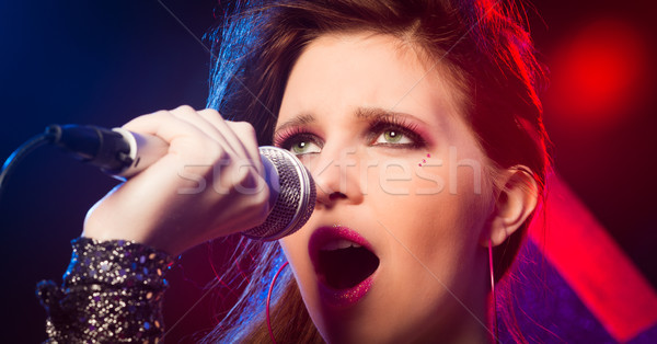 Pop star chanter stade jeunes fille [[stock_photo]] © stokkete