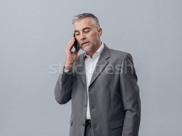 Foto stock: Empresário · telefone · telefonema · homem · tecnologia