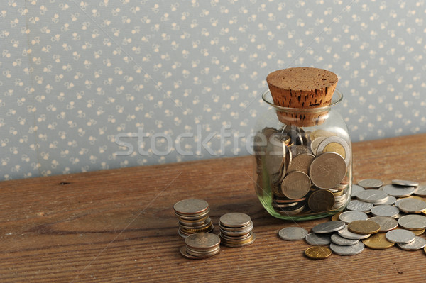 antique coins on the wooden table Stock photo © stokkete