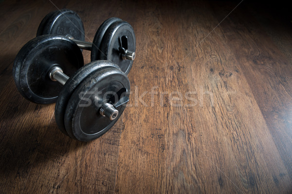 Сток-фото: тяжелая · атлетика · черный · штанга · весов · темно