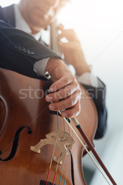 Profesional violonchelista jugando instrumento masculina cello Foto stock © stokkete