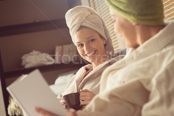 Women enjoying spa treatments. Stock photo © stokkete