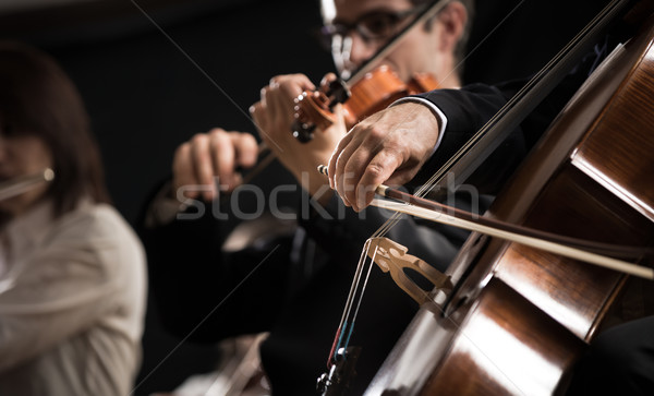 Symphony orchestra: cello player close-up Stock photo © stokkete