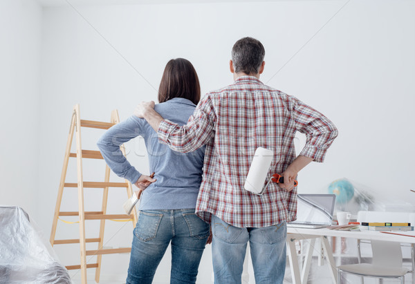 Couple doing a home makeover Stock photo © stokkete