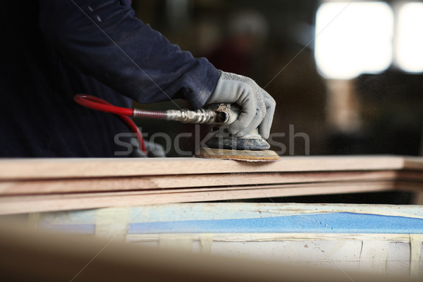 手 職人 大工 仕上げ 木材 ストックフォト © stokkete