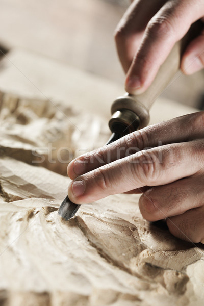 Handen ambachtsman hout timmerman wijsheid Stockfoto © stokkete